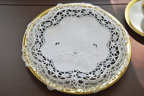 Southern Hearts Cluny Lace Round Doily. 11" Round. ( 4 pieces)